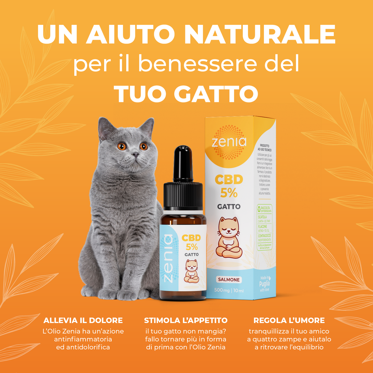 Zenia Olio CBD 5% Gatto secondaria 10ml
