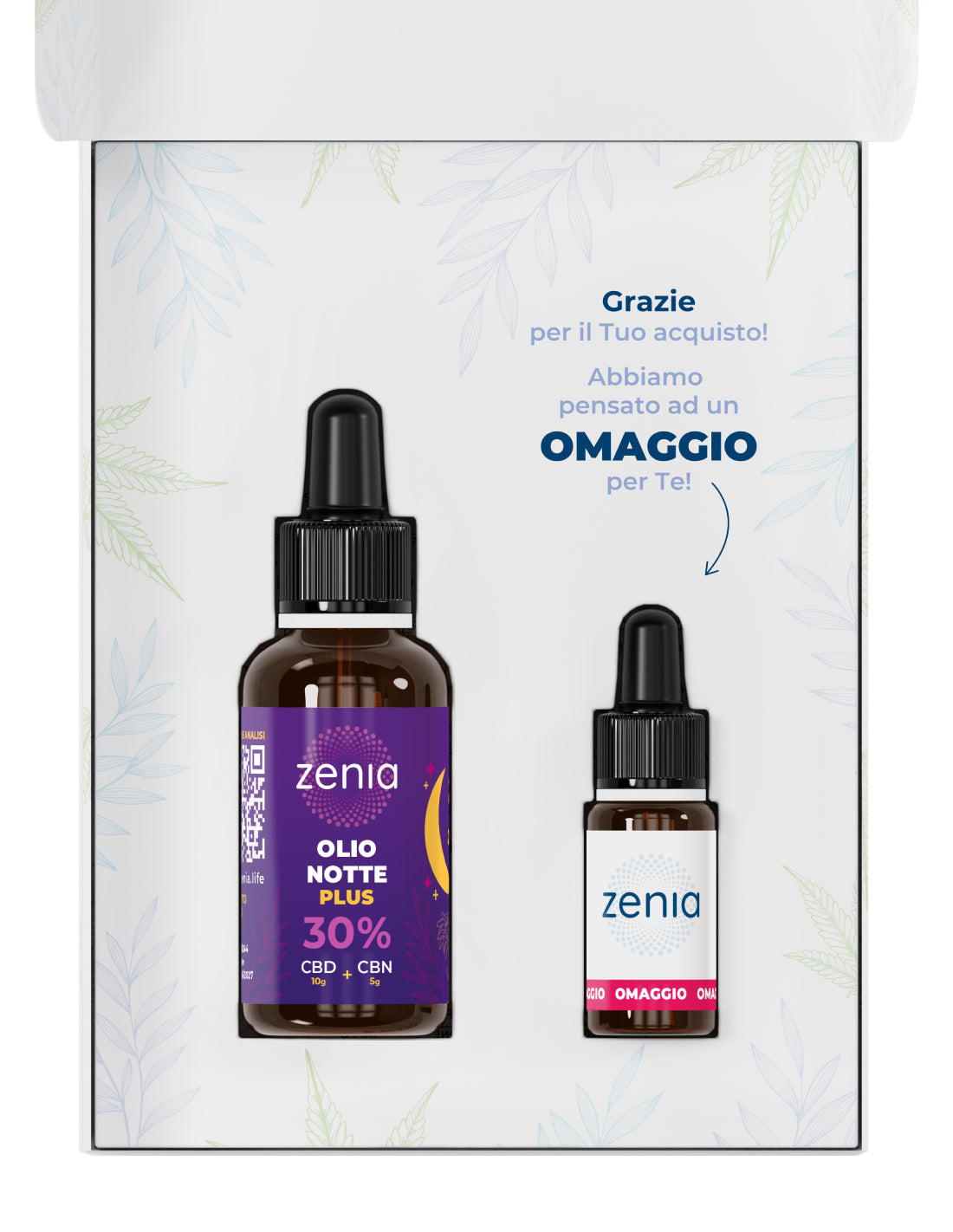 Zenia Olio Notte Plus 30% CBD + CBN 30ml omaggio
